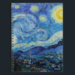 Van Gogh Starry Night. Impressionism vintage art Notebook<br><div class="desc">Van Gogh "The Starry Night" notebook.</div>