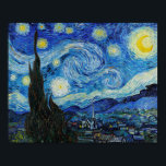 Van Gogh Starry Night. Impressionism vintage art Poster<br><div class="desc">Van Gogh "The Starry Night" poster.</div>