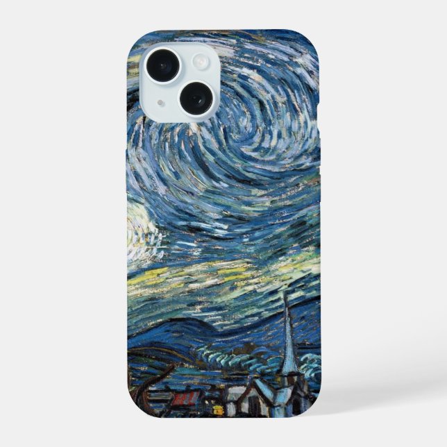 Van Gogh Starry Night iPhone 15 Case (Back)