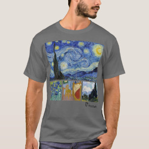Van Gogh Starry Night, Irises, Room with Chair, an T-Shirt