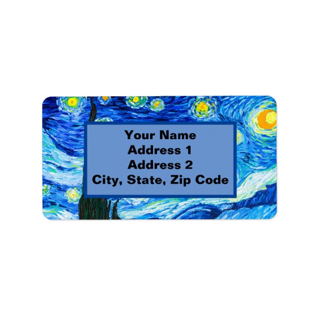 Van Gogh Starry Night Label (Front)