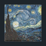 Van Gogh Starry Night Magnet<br><div class="desc">Vincent Van Gogh Starry Night masterpiece,  vintage artwork on modern day products from Zazilicious</div>