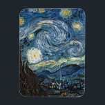 Van Gogh Starry Night Magnet<br><div class="desc">Vincent Van Gogh Starry Night masterpiece,  vintage artwork on modern day products from Zazilicious</div>