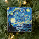 Van Gogh-Starry Night, Merry Christmas, Ceramic Ornament<br><div class="desc">Van Gogh's famous painting,  Starry Night,  Merry Christmas!</div>