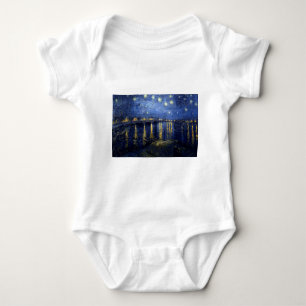 Van Gogh Starry Night Over Rhone Baby Bodysuit