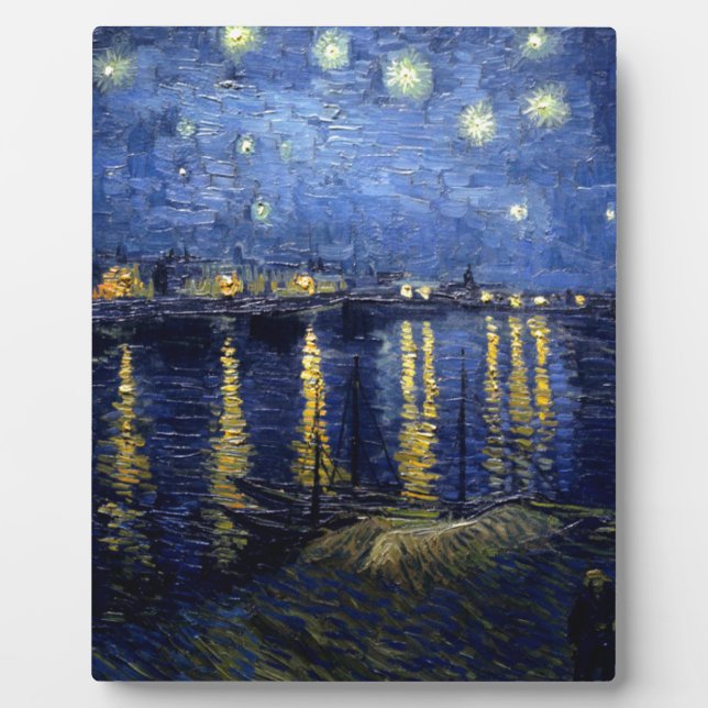 Van Gogh Starry Night Over Rhone Plaque (Front)