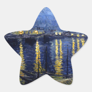 Van Gogh Starry Night Over Rhone Star Sticker