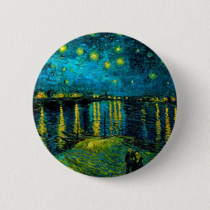 Van Gogh Starry Night Over the Rhône 6 Cm Round Badge