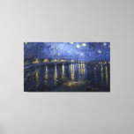 Van Gogh - Starry night over the rhone Canvas Print<br><div class="desc">Starry Night Over the Rhone (September 1888) is one of Vincent van Gogh's paintings of Arles at night; it was painted at a spot on the river bank that was only a minute or two's walk from the Yellow House on the Place Lamartine which Van Gogh was renting at the...</div>