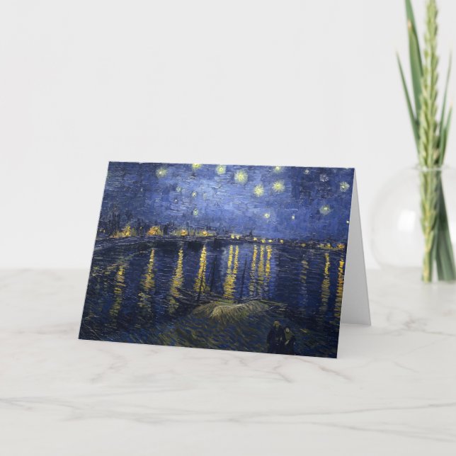 Van Gogh Starry Night Over The Rhone Card (Front)