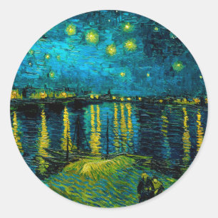 Van Gogh Starry Night Over the Rhône  Classic Round Sticker