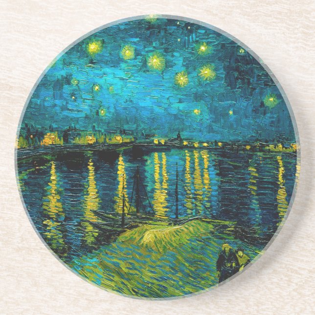 Van Gogh Starry Night Over the Rhône  Coaster (Front)