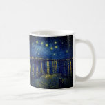 Van Gogh -Starry Night Over The Rhone Coffee Mug<br><div class="desc">Vincent Van Gogh's Art Work - "Starry Night Over The Rhone" is featured on this tote. Beautiful night effects in this view of the Rhône in which Van Gogh marvelously transcribed the colors he perceived in the dark. Blues prevail: Prussian blue, ultramarine, and cobalt. The city gas lights glimmer an...</div>