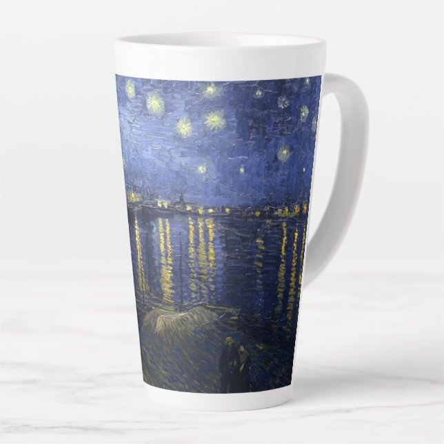 Van Gogh Starry Night Over the Rhone Latte Mug (Right Angle)