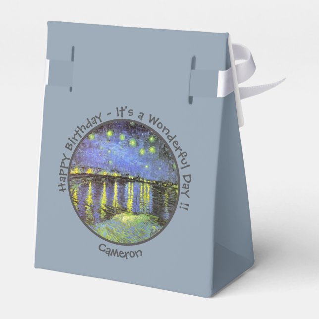 van Gogh Starry Night Over the Rhone Party Items Favour Box (Back Side)