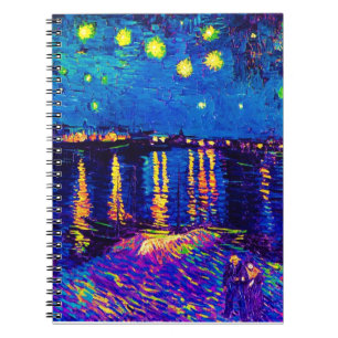 Van Gogh - Starry Night Over The Rhone Pop Art Notebook