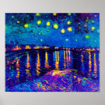 Van Gogh - Starry Night Over The Rhone Pop Art Poster<br><div class="desc">This oil on canvas from 1888 is a painting Van Gogh did at night on the banks of the Rhone river, only a few blocks from the famous 'yellow house' he was renting at the time. Unlike similar stores, Art Lover's Cafe features classic, high resolution works of art that have...</div>