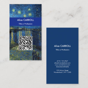 Van Gogh - Starry Night Over the Rhone - QR Code Business Card
