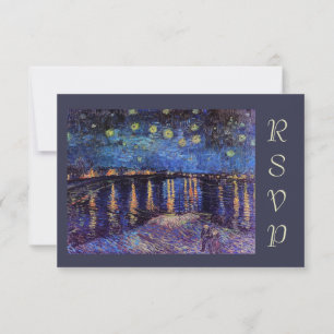 Van Gogh Starry Night over the Rhone rsvp Invitation