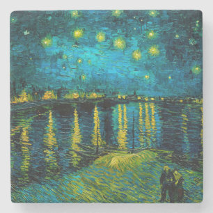 Van Gogh Starry Night Over the Rhône Stone Coaster