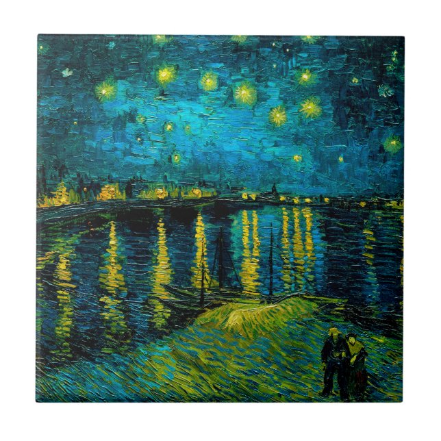Van Gogh Starry Night Over the Rhône  Tile (Front)