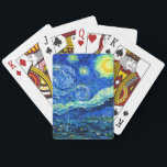 van gogh - starry night playing cards<br><div class="desc">Van Gogh's famous painting,  "The Starry Night." Painted during his stay at the Saint Remy asylum in the 1880's,  van Gogh depicted the rolling hills and cypress trees he saw from his window.  Digitally enhanced by PixDezines.  Copyright © 2008-2020 PixDezines™. All rights reserved.</div>