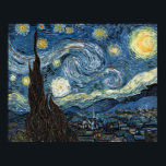 Van Gogh Starry Night Poster<br><div class="desc">Vincent Van Gogh Starry Night masterpiece,  vintage artwork on modern day products from Zazilicious</div>
