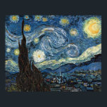 Van Gogh Starry Night Poster<br><div class="desc">Vincent Van Gogh Starry Night masterpiece,  vintage artwork on modern day products from Zazilicious</div>