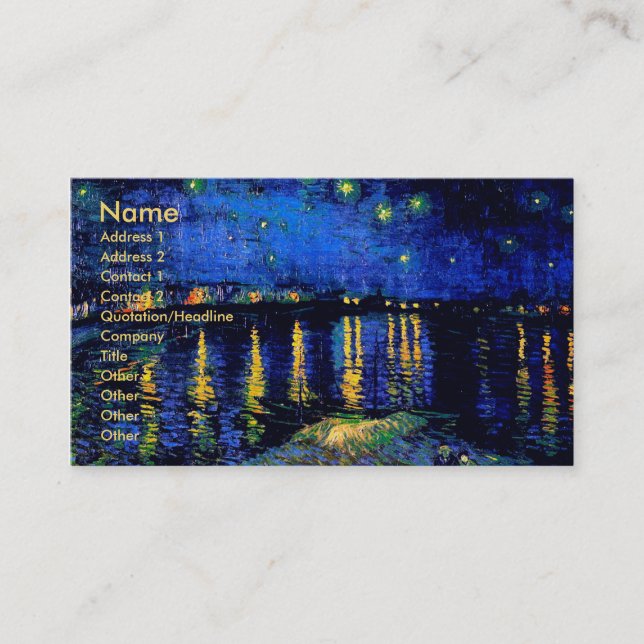 Van Gogh Starry Night Rhone (F474) Fine Art Business Card (Front)