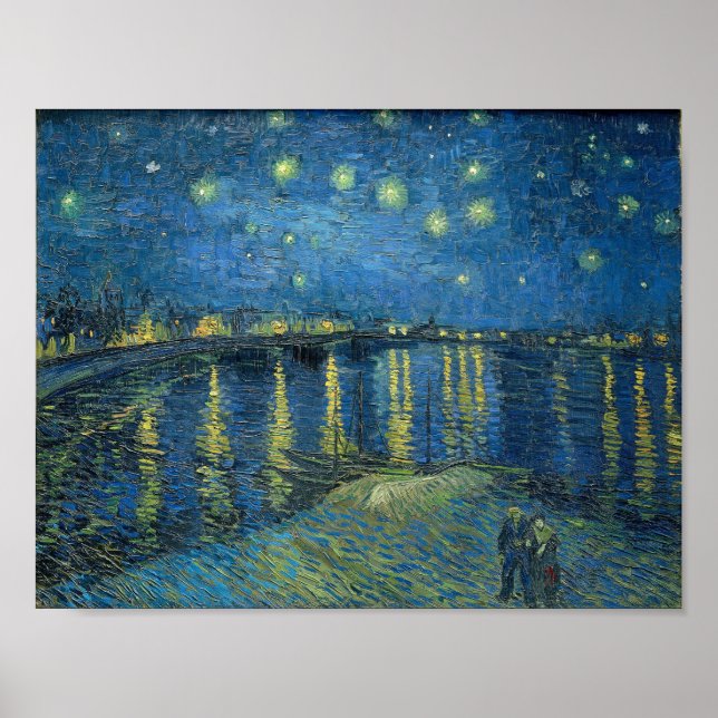Van Gogh Starry Night Rhone Painting Poster (Front)