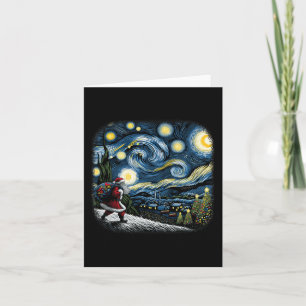 Van Gogh Starry Night Santa Christmas Winter Snowy Card