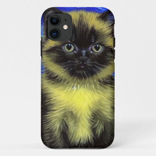 Van Gogh Starry Night Siamese Cat Case-Mate iPhone Case