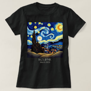 Van Gogh Starry Night Solar Eclipse Lunar Eclipse  T-Shirt