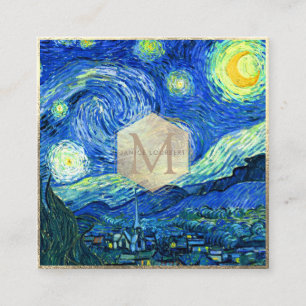 Van Gogh Starry Night Square Business Card