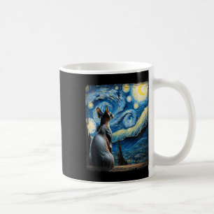Van Gogh Starry Night Style Artistic Sphynx Cat Coffee Mug