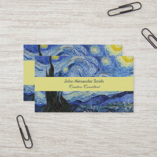 Van Gogh Starry Night Swirling Sky Blue Art Business Card