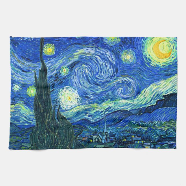 van gogh starry night tea towel (Horizontal)
