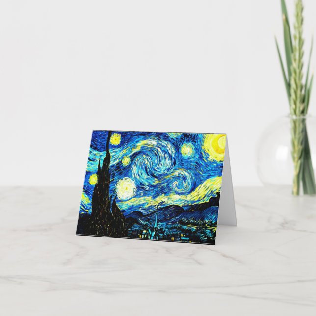 Van Gogh - Starry Night Thank You Card (Front)