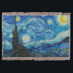 Van Gogh - Starry Night Throw Blanket<br><div class="desc">Starry Night,  famous painting by Vincent van Gogh.</div>