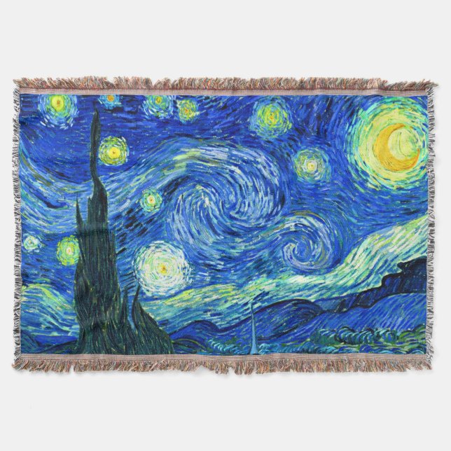 Van Gogh Starry Night Throw Blanket (Front)