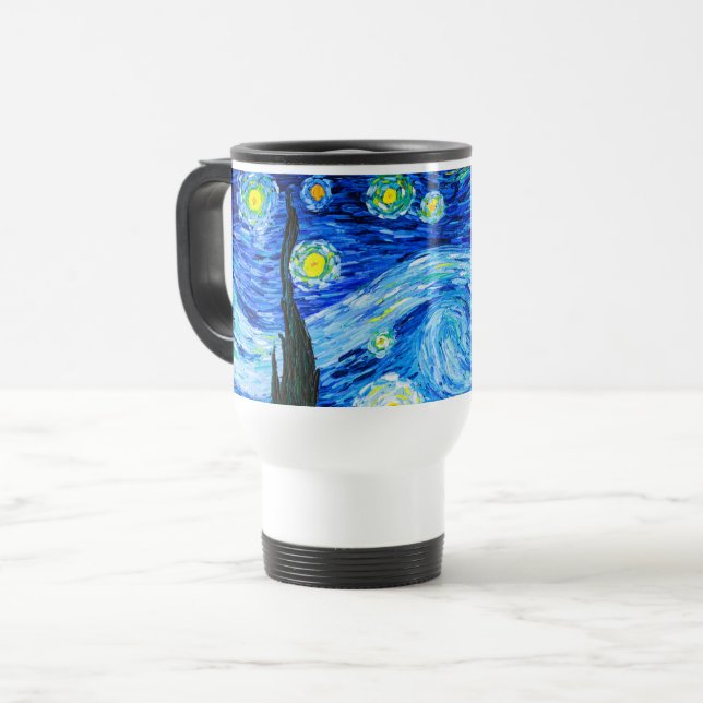 Van Gogh Starry Night Travel Mug (Front Left)