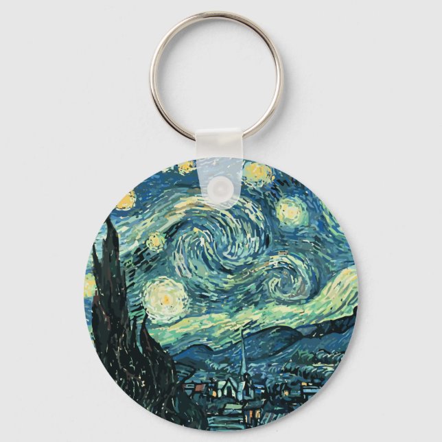 Van gogh starry night vector key ring (Front)