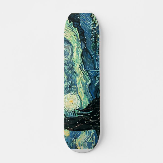 Van gogh starry night vector skateboard (Front)
