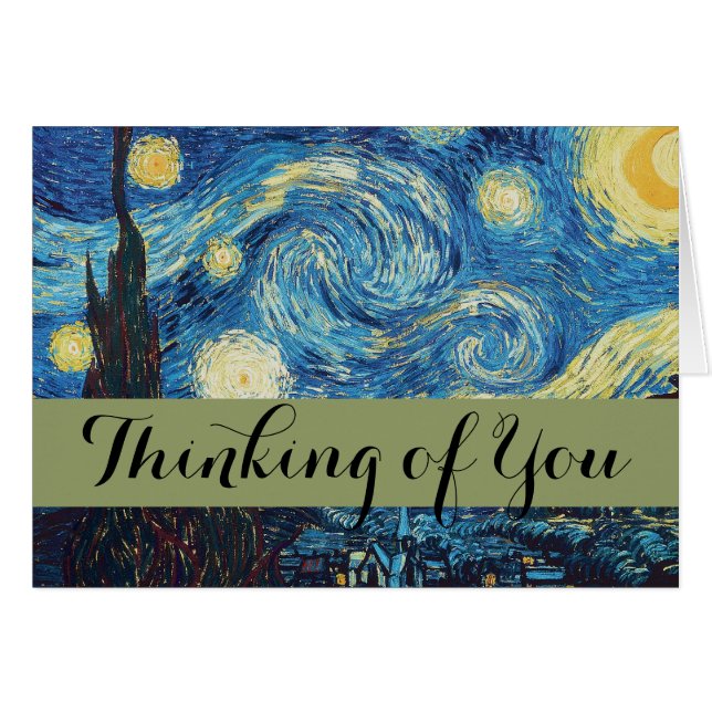Van Gogh Starry Night Vintage Blue Masterpiece (Front Horizontal)