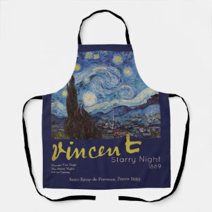 Van Gogh Starry Night Vintage Blue Masterpiece Apron