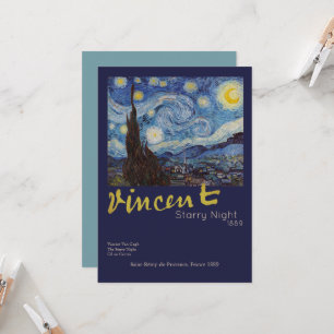 Van Gogh Starry Night Vintage Blue Masterpiece Card