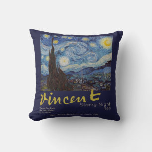 Van Gogh Starry Night Vintage Blue Masterpiece Cushion
