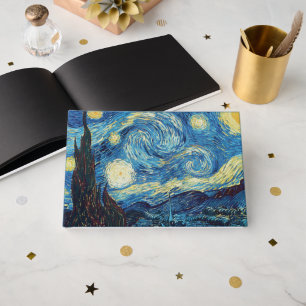 Van Gogh Starry Night Vintage Blue Masterpiece Guest Book