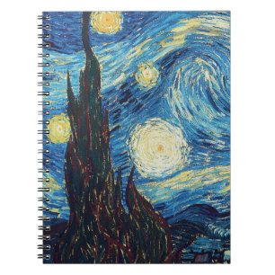 Van Gogh Starry Night Vintage Blue Masterpiece Notebook