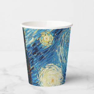 Van Gogh Starry Night Vintage Blue Masterpiece Paper Cups